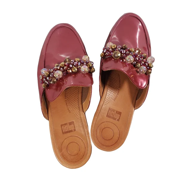 Elegant Pink Embellished Loafers - Picture 2 of 13